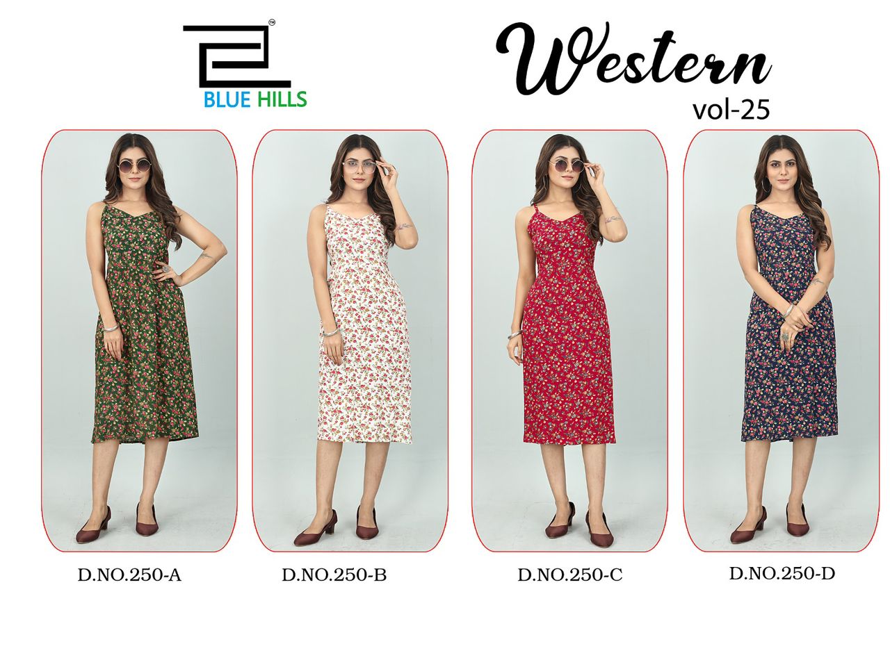 Blue Hills Western Vol 25 Printed Kurtis Catalog
